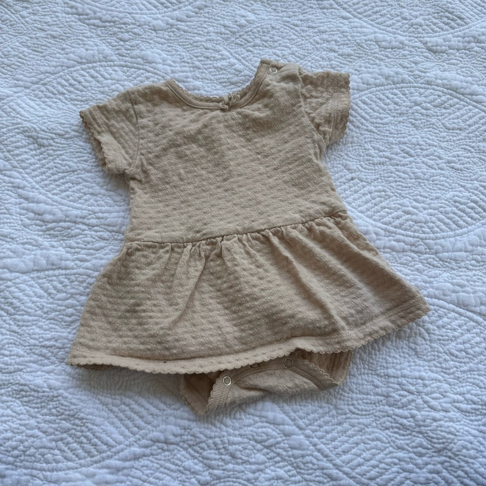 SOLD Quincy Mae Organic Cotton Pointelle Skirted Romper
